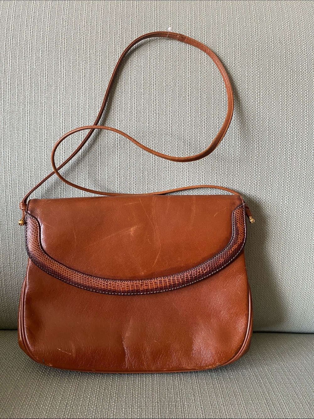 Vintage Koret  Brown Leather Crossbody Bag